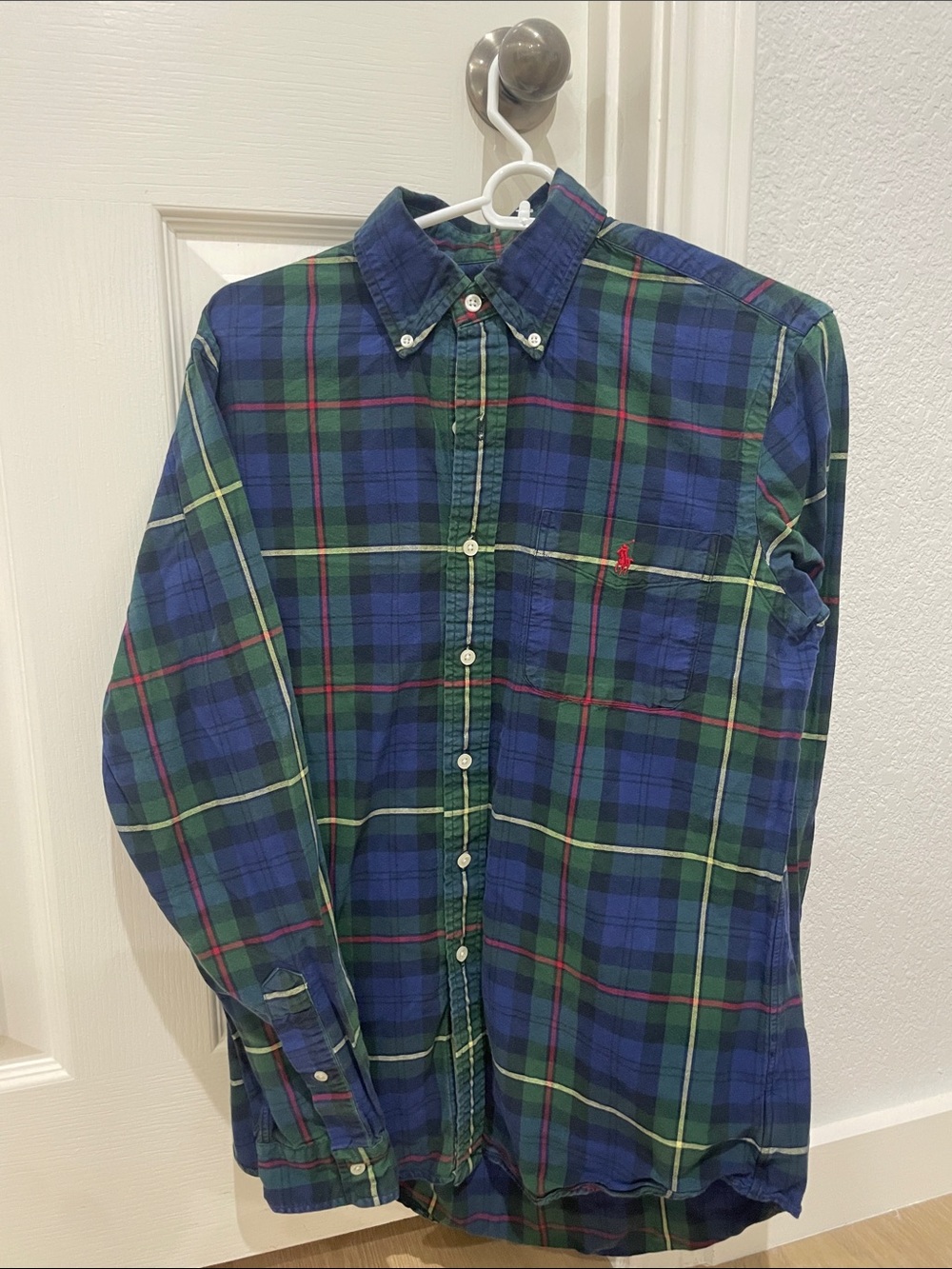 Polo by Ralph Lauren Blue and Green Plaid Button-Down Shirt